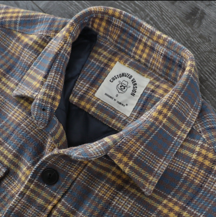 Montaro® Camisa Chaqueta de Franela para Hombre, Abrigo Liviano Forrado y Cálido, Camisa Casual de Cuadros con Botones y Manga Larga