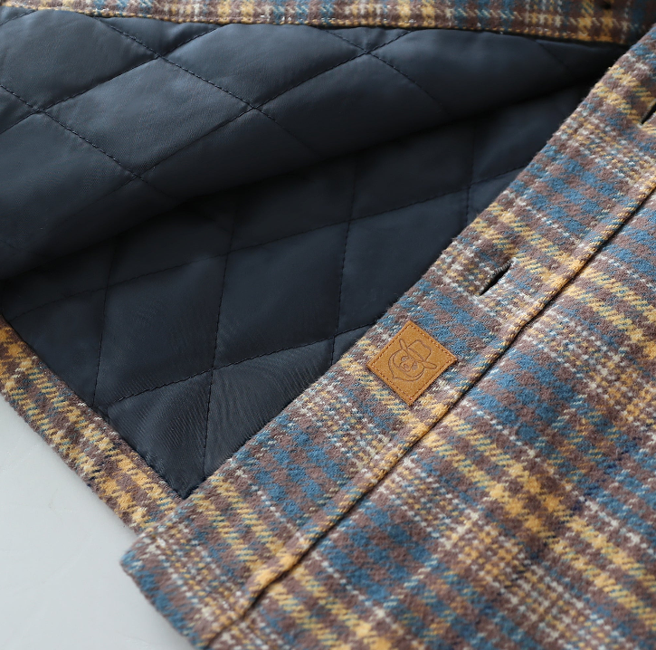 Montaro® Camisa Chaqueta de Franela para Hombre, Abrigo Liviano Forrado y Cálido, Camisa Casual de Cuadros con Botones y Manga Larga