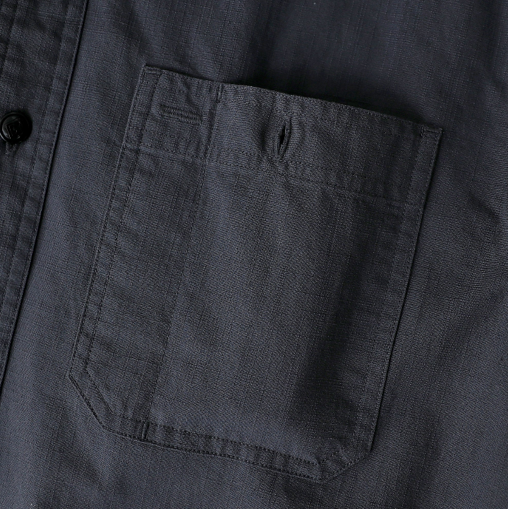 Montaro® Camisa de Trabajo de Chambray Gris Oscuro para Hombre, Manga Larga, Cierre Frontal con Botones y Bolsillo de Algodón