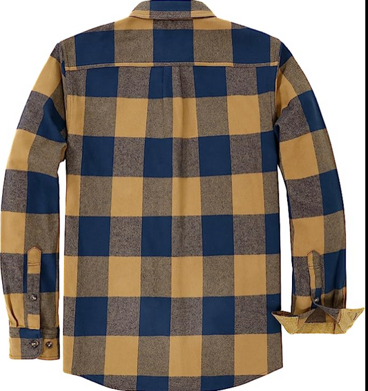Camisas de Franela de Peso Medio para Hombre, Manga Larga, Casual, Abotonada, Suave, 100% Algodón