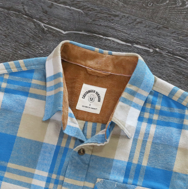 Montaro®  Camisa de Franela de Peso Medio para Hombre, Manga Larga, Casual, Botones, 100% Algodón