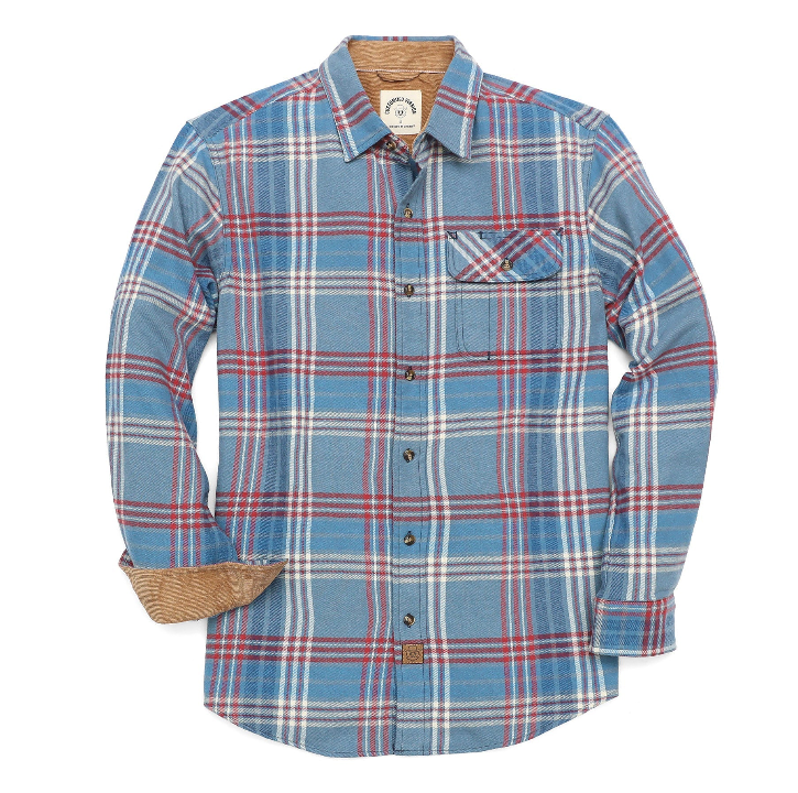 Montaro® Camisa de Franela de Peso Medio para Hombre, Manga Larga, Casual, Botones, Algodón Cepillado 100%