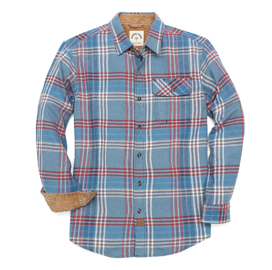 Montaro® Camisa de Franela de Peso Medio para Hombre, Manga Larga, Casual, Botones, Algodón Cepillado 100%