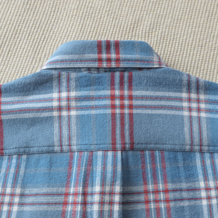 Montaro® Camisa de Franela de Peso Medio para Hombre, Manga Larga, Casual, Botones, Algodón Cepillado 100%