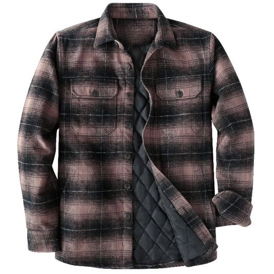 Montaro® Chaqueta-Camisa de Franela para Hombre – Abrigo Ligero Forrado y Cálido, Camisa de Franela de Manga Larga con Botones