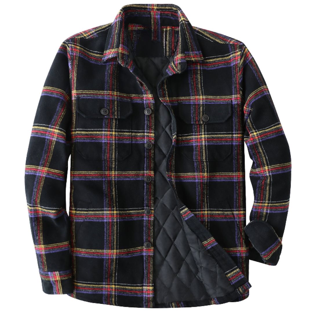 Montaro® Chaqueta-Camisa de Franela para Hombre con Forro Cálido