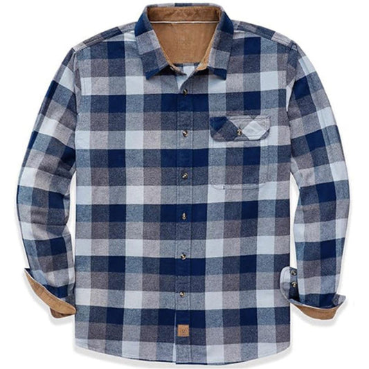 Montaro® Camisa de Franela de Peso Medio para Hombre – Manga Larga, Casual, Botones, 100% Algodón - Montaro Store