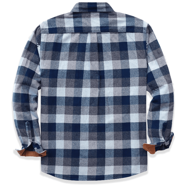 Montaro® Camisa de Franela de Peso Medio para Hombre – Manga Larga, Casual, Botones, 100% Algodón - Montaro Store