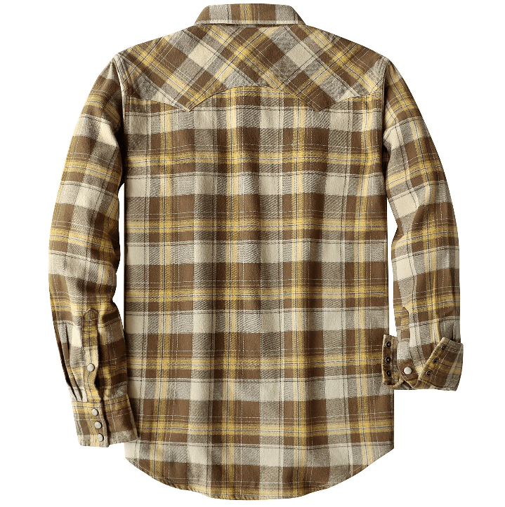 Montaro® Camisa de Franela para Hombre | Manga Larga Casual, Cálida y Suave, Estilo Occidental - Montaro Store