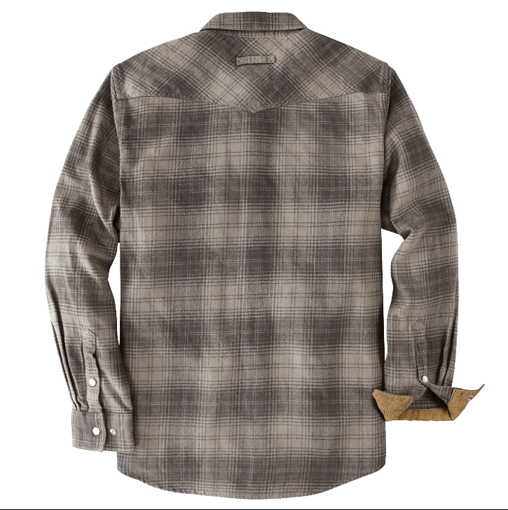 Montaro® Camisa de Franela para Hombre Manga Larga con Broches Pearl Snap Estilo Western Cowboy - Montaro Store