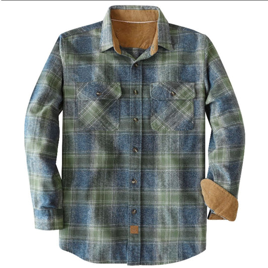 Montaro® Camisa de Franela Verde para Hombre – Manga Larga, Botones, Estilo Casual y Funcional - Montaro Store