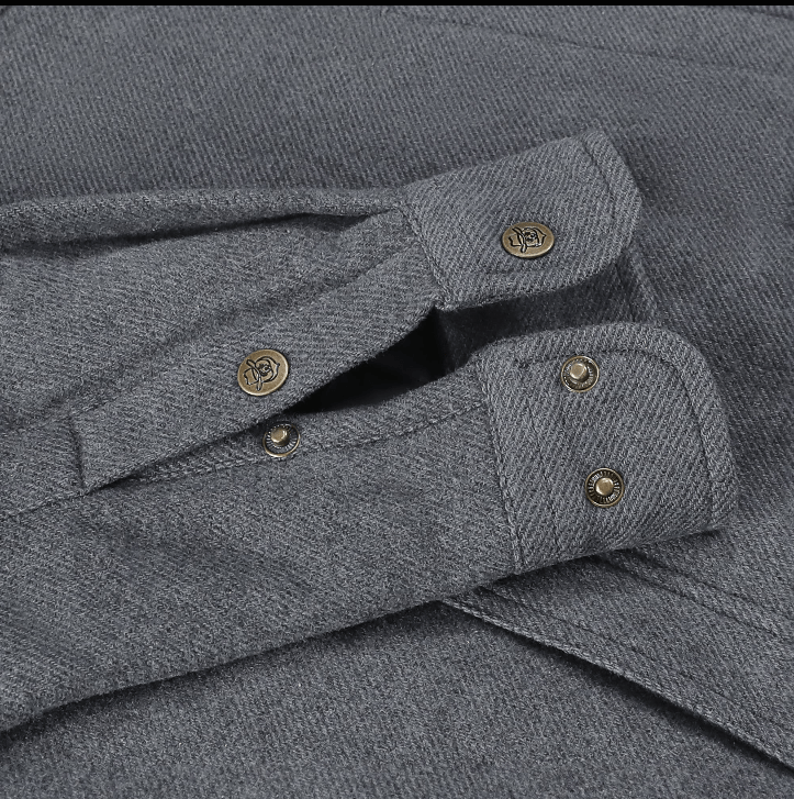 Montaro® Sobrecamisa para Hombre – Camisa Chaqueta de Franela Acolchada en Cuadros Gris Oscuro - Montaro Store