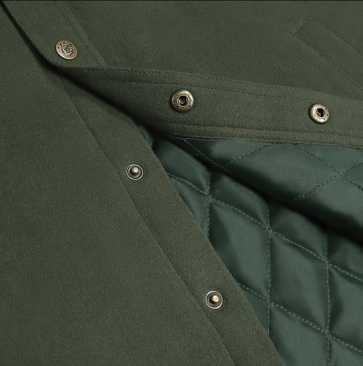 Montaro® Sobrecamisa Shacket para Hombre – Franela de Cuadro Sólido Verde Oliva con Forro Cálido - Montaro Store